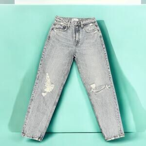 Zara Women's Skinny High Waist Distressed Jeans Blue Size 4